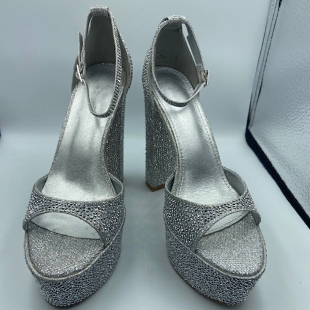 FIFSY Women Rhinestone Platform Chunky High Heels Sandals Open Toe Ankle…